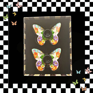 MACKENZIE-CHILDS Flower Market Butterfly Candle Holders 2-Piece Set in Box